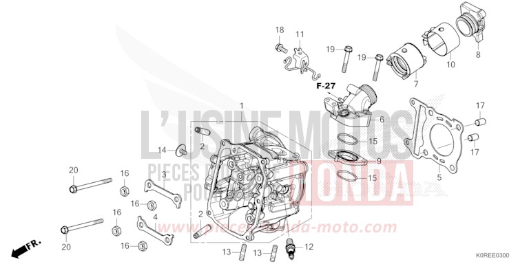 CYLINDER HEAD for SH125 PEARL NIGHTSTAR BLACK (NHA84) from 2026
