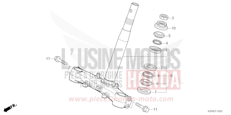 STEERING STEM for SH125 PEARL NIGHTSTAR BLACK (NHA84) from 2026