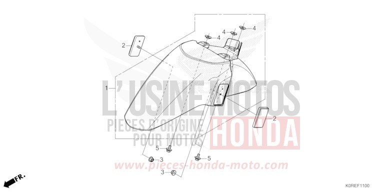 FRONT FENDER for SH125 PEARL NIGHTSTAR BLACK (NHA84) from 2026