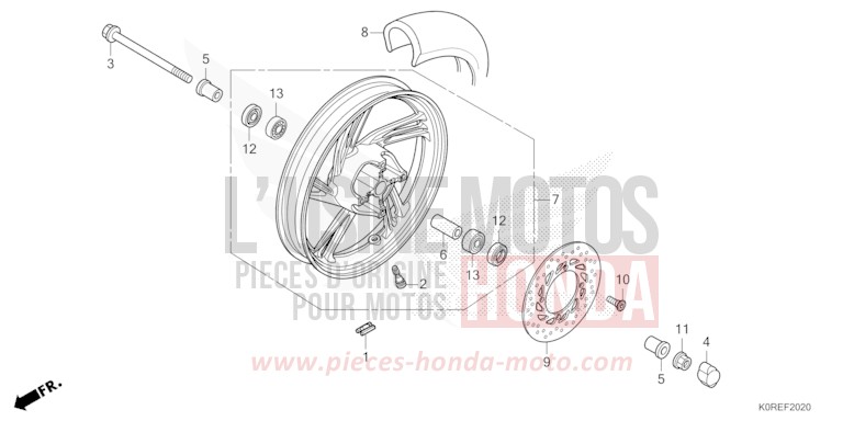 FRONT WHEEL for SH125 PEARL NIGHTSTAR BLACK (NHA84) from 2026