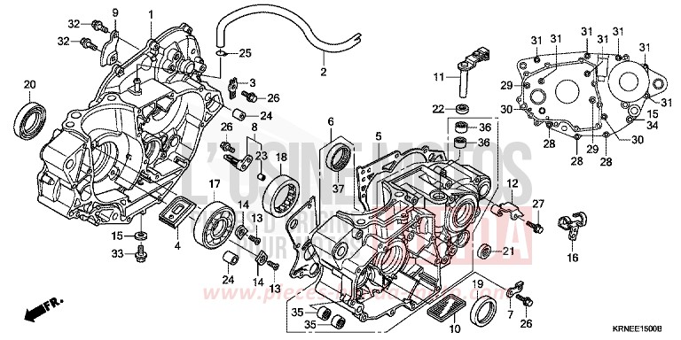 CRANKCASE for CRF250R EXTREME RED (R292) from 2012