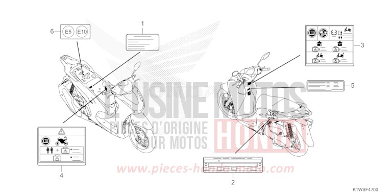 CAUTION LABEL for SH350i MAT ROCK GRAY (NHC70) from 2026