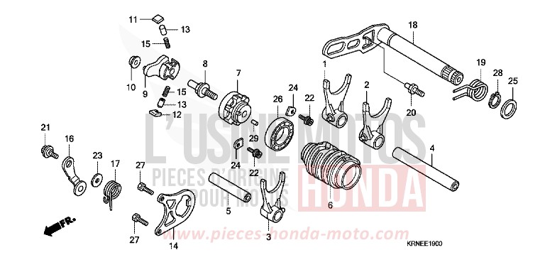 GEARSHIFT DRUM for CRF250R EXTREME RED (R292) from 2012