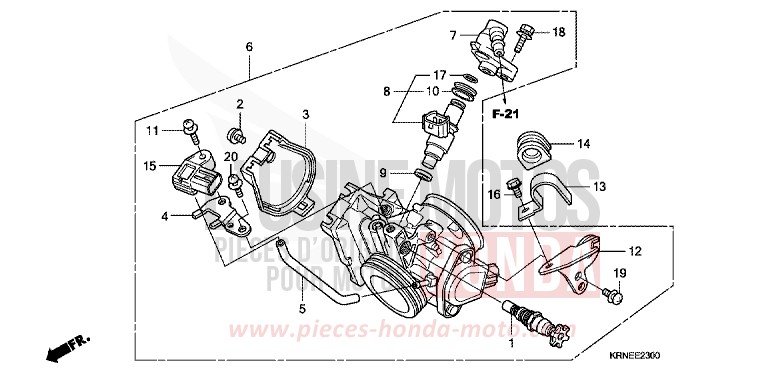 THROTTLE BODY for CRF250R EXTREME RED (R292) from 2012