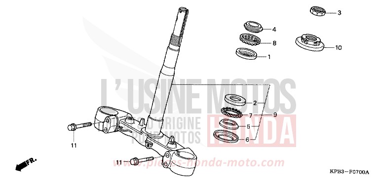 STEERING STEM for JAZZ ACCURATE SILVER METALLIC (NH146) from 2001