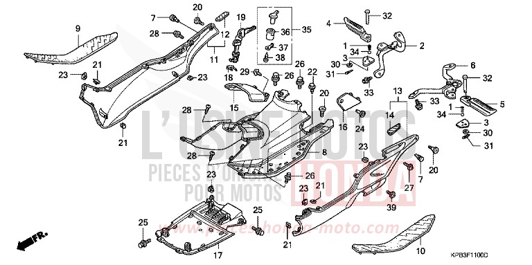 FLOOR PANEL/CENTER COVER for JAZZ ACCURATE SILVER METALLIC (NH146) from 2001