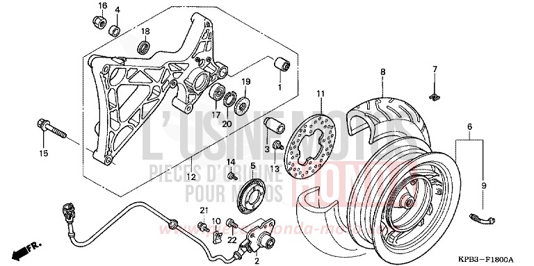 REAR WHEEL for JAZZ ACCURATE SILVER METALLIC (NH146) from 2001