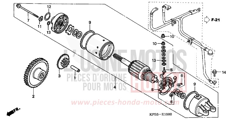 STARTING MOTOR for JAZZ CANDY GLORY RED-U (R101) from 2001