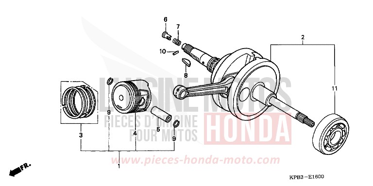 CRANKSHAFT/PISTON (NSS2501/NSS250A) for JAZZ CANDY GLORY RED-U (R101) from 2001