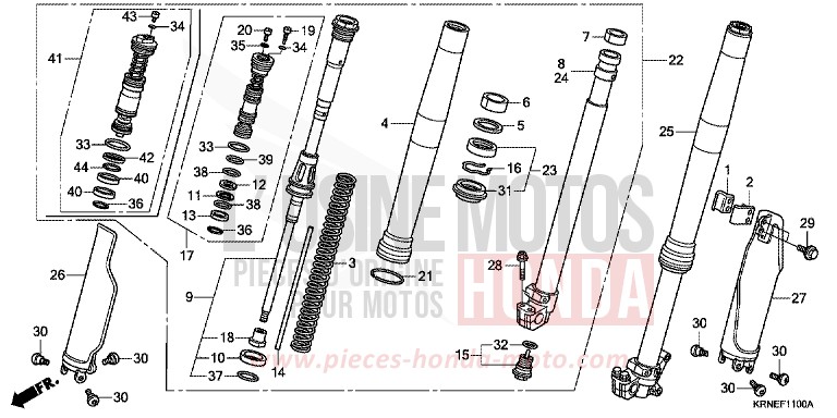 FORCELLA ANTERIORE per CRF250R EXTREME RED (R292) del 2012