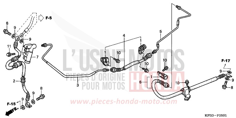 REAR BRAKE PIPE (NSS2501/2) for JAZZ CANDY GLORY RED-U (R101) from 2001