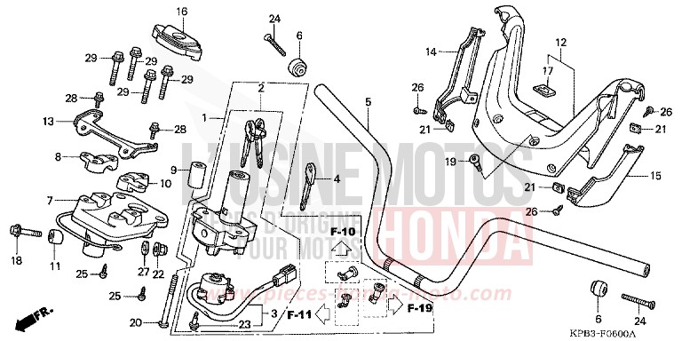 HANDLE PIPE/HANDLE COVER (NSS2501/NSS250A) for JAZZ CANDY GLORY RED-U (R101) from 2001