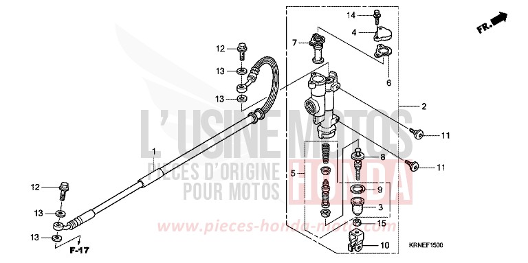 RR. BRAKE MASTER CYLINDER for CRF250R EXTREME RED (R292) from 2012