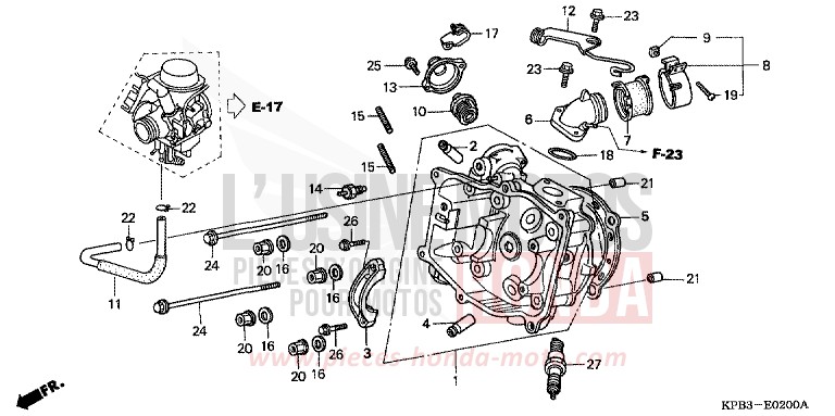 CYLINDER HEAD for JAZZ LAPIS BLUE METALLIIC (PB257) from 2001