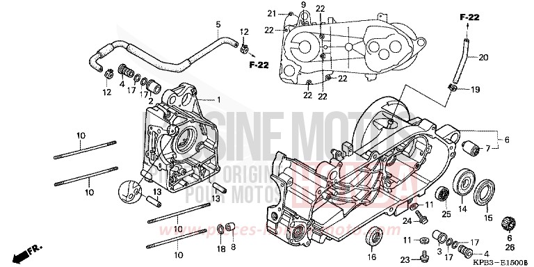 CRANKCASE for JAZZ LAPIS BLUE METALLIIC (PB257) from 2001