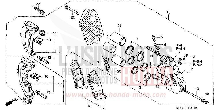 FRONT BRAKE CALIPER for JAZZ LAPIS BLUE METALLIIC (PB257) from 2001