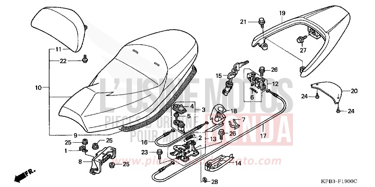 SEAT for JAZZ LAPIS BLUE METALLIIC (PB257) from 2001