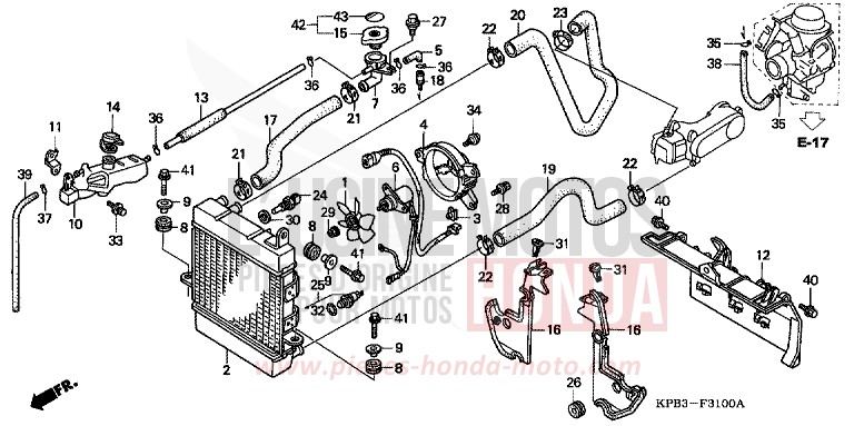 RADIATOR for JAZZ LAPIS BLUE METALLIIC (PB257) from 2001