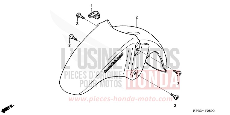 FRONT FENDER for JAZZ PURE BLACK (NH237) from 2001