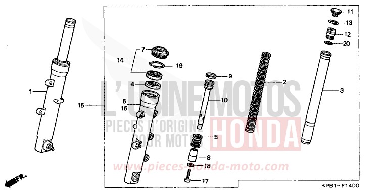 FRONT FORK for JAZZ PURE BLACK (NH237) from 2001