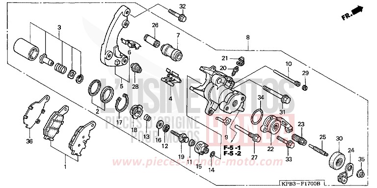 REAR BRAKE CALIPER for JAZZ PURE BLACK (NH237) from 2001