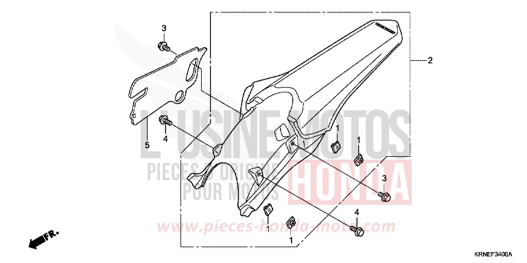 REAR FENDER for CRF250R EXTREME RED (R292) from 2012