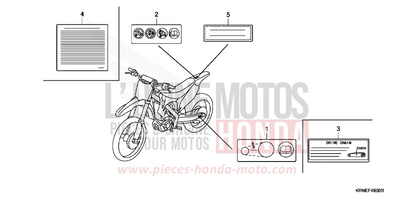 ETICHETTA DI AVVERTIMENTO per CRF250R EXTREME RED (R292) del 2012