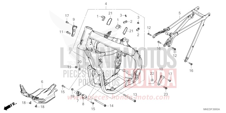 TELAIO per CRF450R EXTREME RED (R292) del 2021