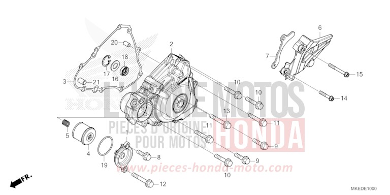 LEFT CRANKCASE COVER for CRF450R EXTREME RED (R292) from 2022