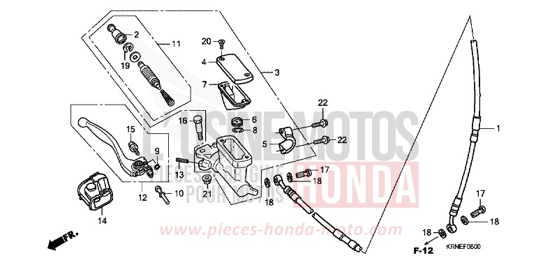 FR. BRAKE MASTER CYLINDER for CRF250R EXTREME RED (R292) from 2013