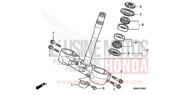 STEERING STEM for CRF250R EXTREME RED (R292) from 2013