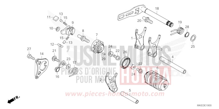 GEARSHIFT DRUM for CRF450R EXTREME RED (R292) from 2022