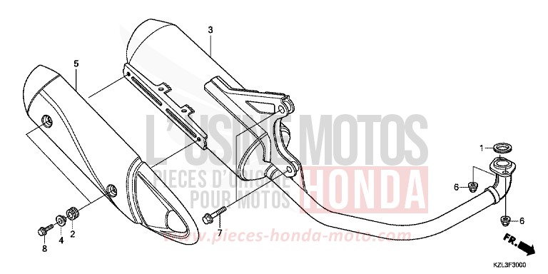 EXHAUST MUFFLER for NSC110MPD BOSS GRAY METALLIC (NHA21) from 2012