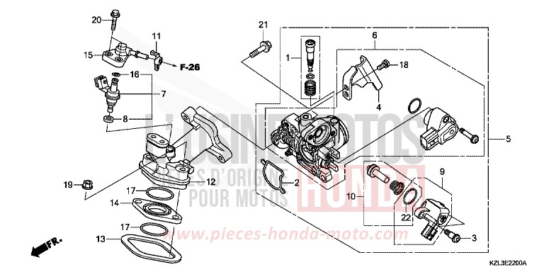 THROTTLE BODY for NSC110MPD CANDY LUCID RED (R264) from 2012