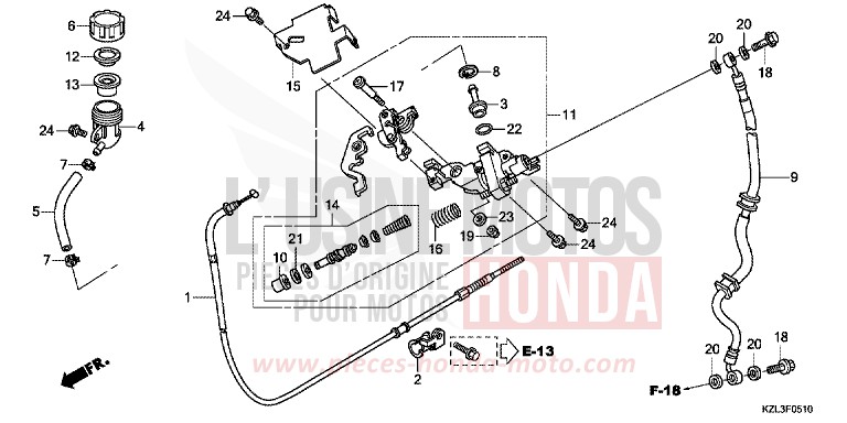BRAKE MASTER CYLINDER (CBS) for NSC110MPD PEARL PROCYON BLACK (NHA06) from 2012