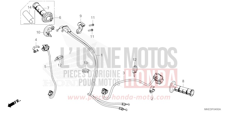 HANDLE SWITCH/CABLE for CRF450R EXTREME RED (R292) from 2022