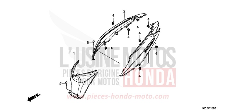 BODY COVER for NSC110MPD PEARL PROCYON BLACK (NHA06) from 2012