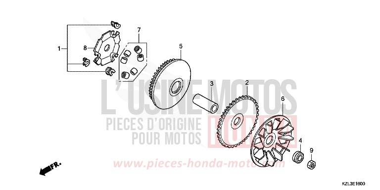 DRIVE FACE for NSC110MPD PEARL WHITE (NHA20) from 2012
