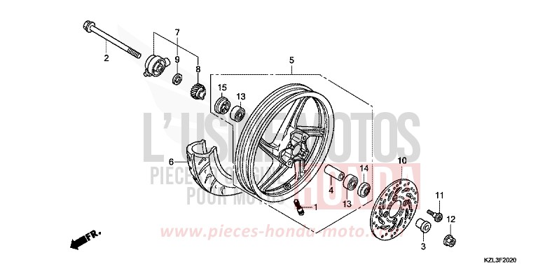 FRONT WHEEL for NSC110MPD PEARL WHITE (NHA20) from 2012
