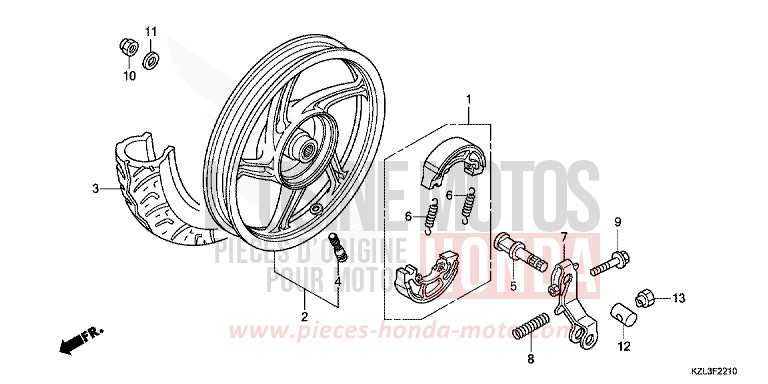 REAR WHEEL for NSC110MPD PEARL WHITE (NHA20) from 2012