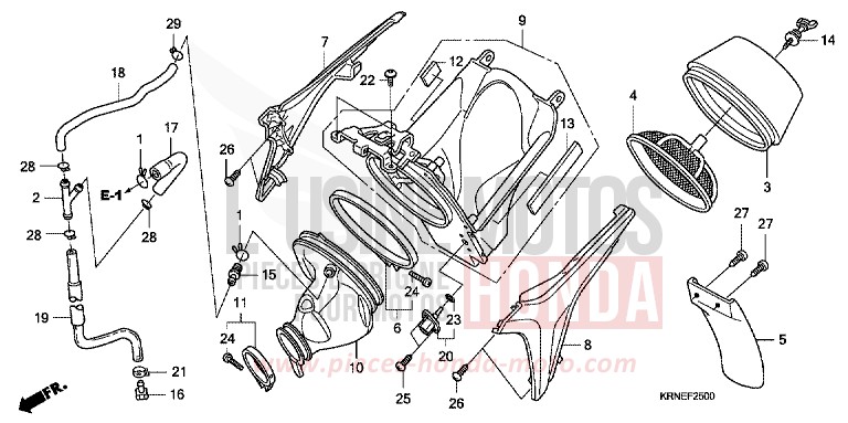 AIR CLEANER for CRF250R EXTREME RED (R292) from 2013