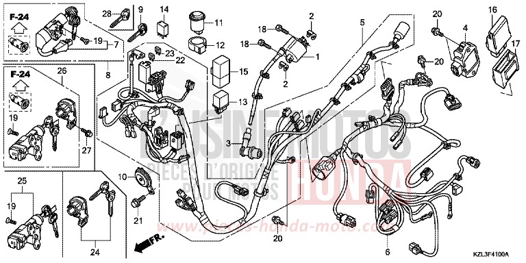 WIRE HARNESS for NSC110MPD PEARL WHITE (NHA20) from 2012
