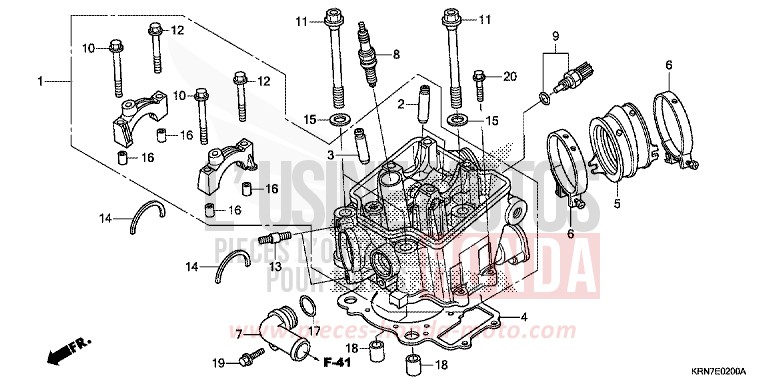 TESTATA per CRF250R EXTREME RED (R292) del 2014