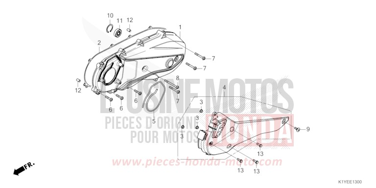 LEFT SIDE COVER for PCX MAT DIM GRAY METALLIC (NHC34) from 2025
