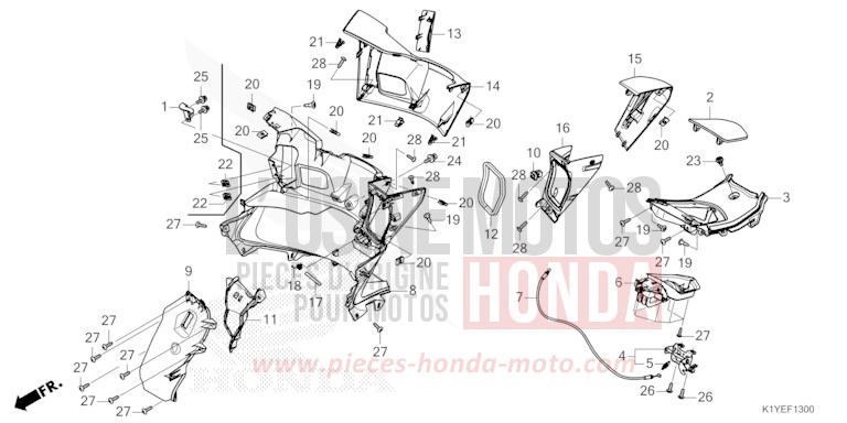 INNER COVER for PCX MAT DIM GRAY METALLIC (NHC34) from 2025