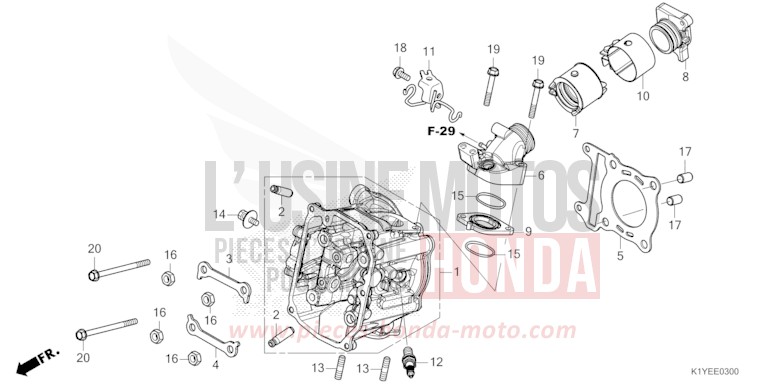 CYLINDER HEAD for PCX MAT GALAXY BLACK METALLIC (NHA76) from 2025