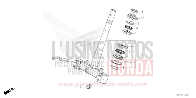 STEERING STEM for PCX MAT GALAXY BLACK METALLIC (NHA76) from 2025