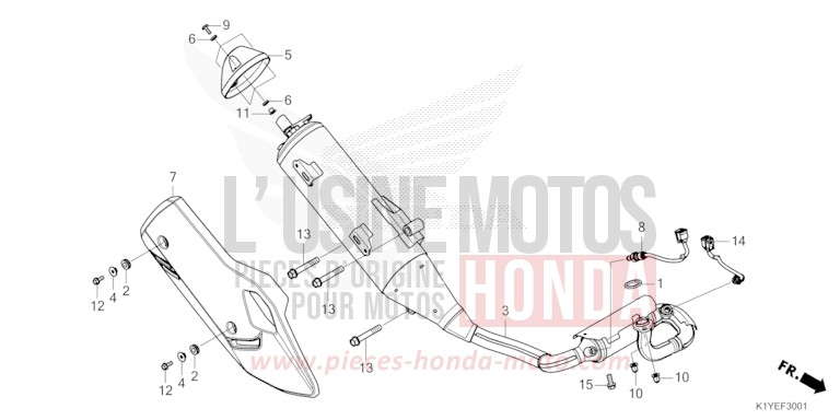 EXHAUST MUFFLER (WW125A/S) for PCX MAT GALAXY BLACK METALLIC (NHA76) from 2025