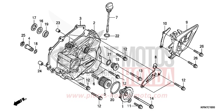 L. CRANKCASE COVER for CRF250R EXTREME RED (R292) from 2014