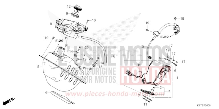 FUEL TANK for PCX MAT METEORIC RED METALLIC (R406) from 2025